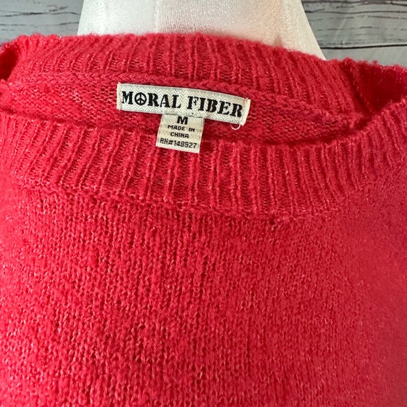 Moral Fiber Hot Pink Crewneck Sweater - M - Picture 6 of 8